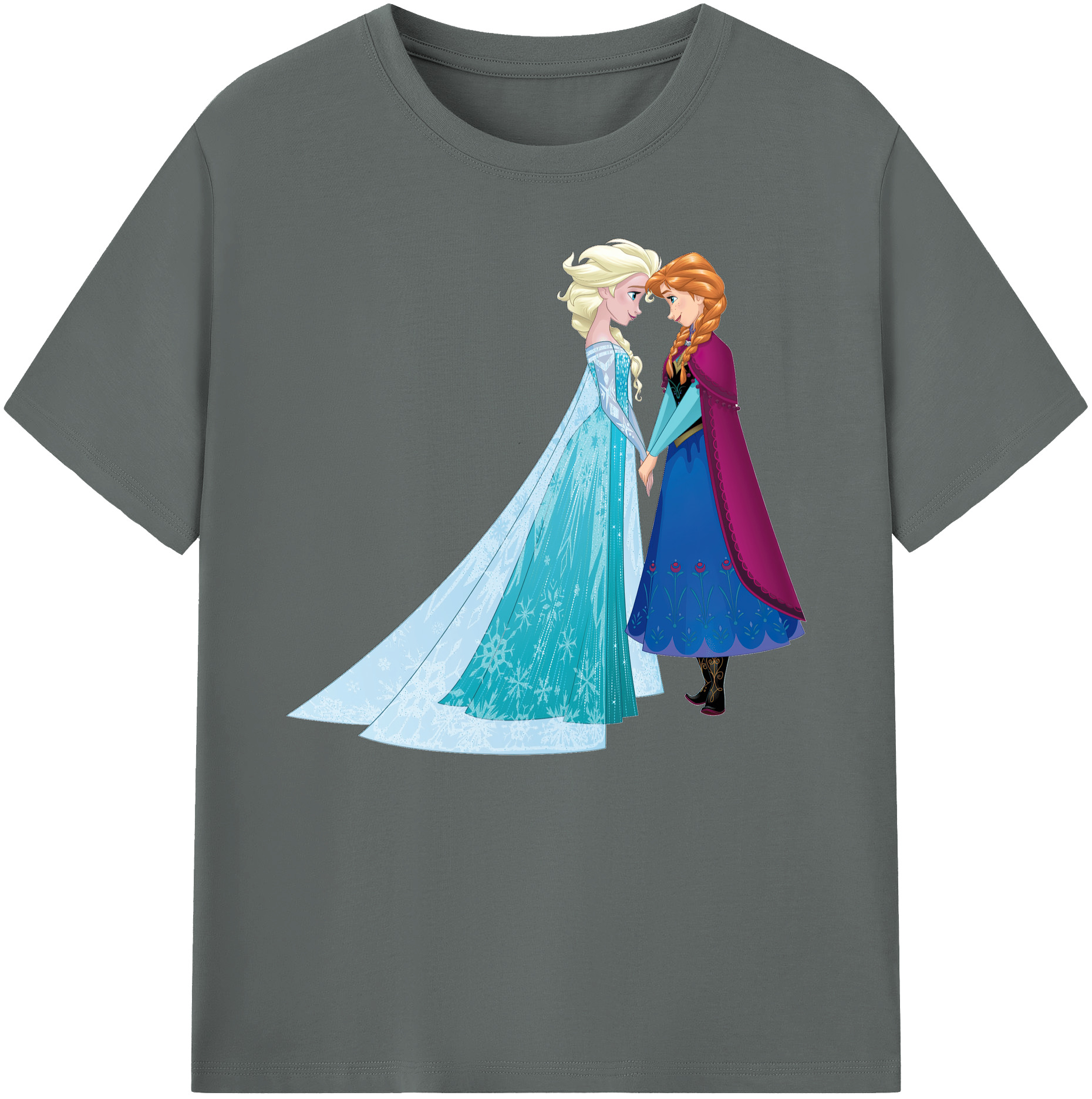 （画像用） アナと雪の女王 アンナ エルサ Frozen Anna Elsa 綿100％ メンズ半袖Tシャツ｜肌触りやわらか＆通気性